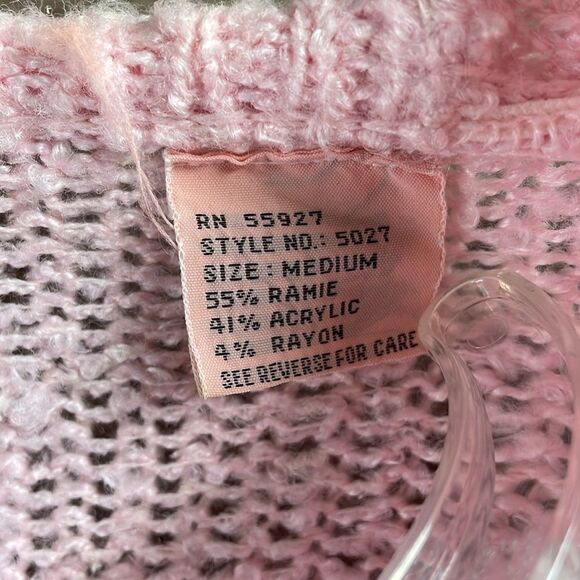 Jaclyn Smith Ladies Vintage Pastel Pink Pullover Sweater, Size Medium - Picture 3 of 6